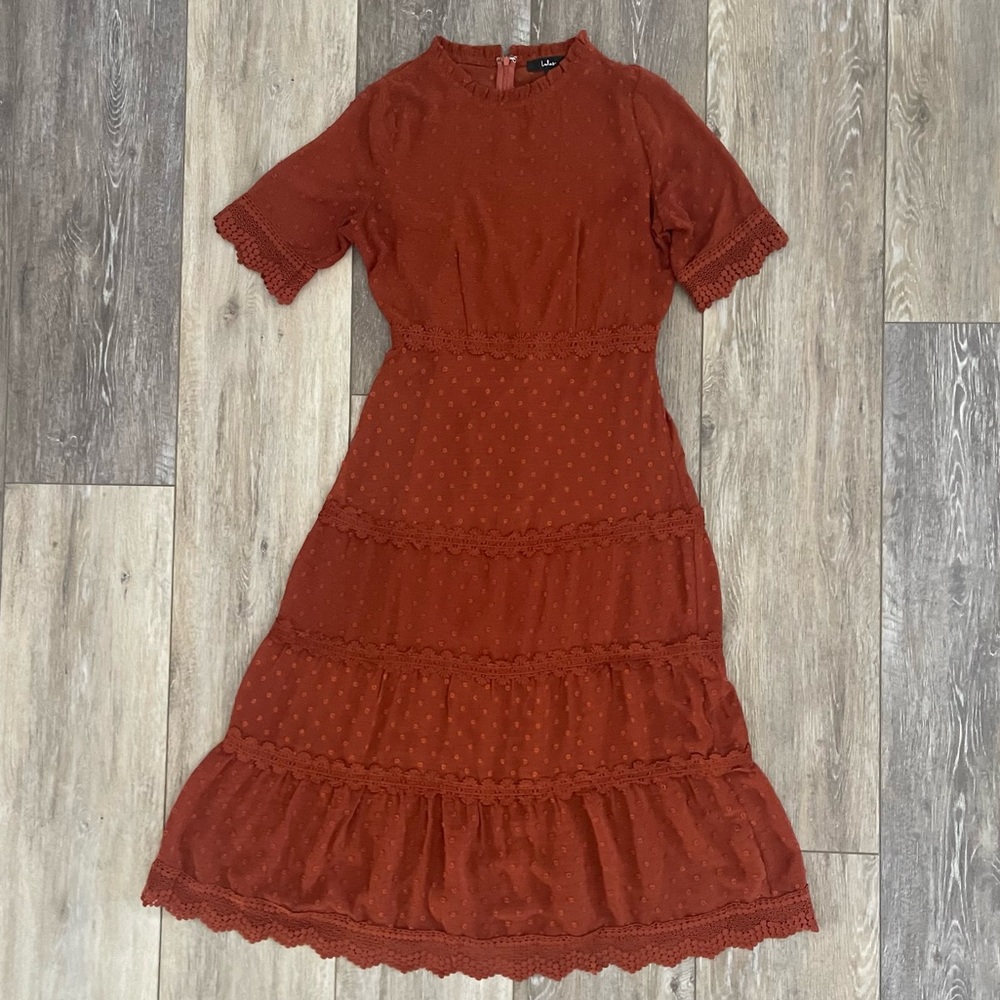 Lulus size small burnt orange maxi dress